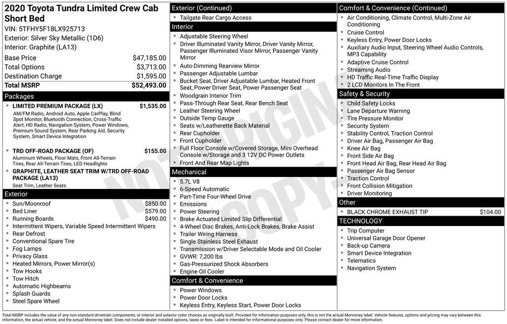 Used 2020 Toyota Tundra 4WD Limited