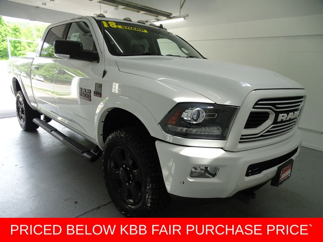 Bright White Clearcoat 2018 RAM 2500 Laramie Crew Cab 4WD Pickup Truck Four-Wheel Drive 6-Speed Automatic