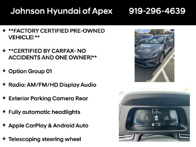 Certified 2024 Hyundai Elantra SE Sedan