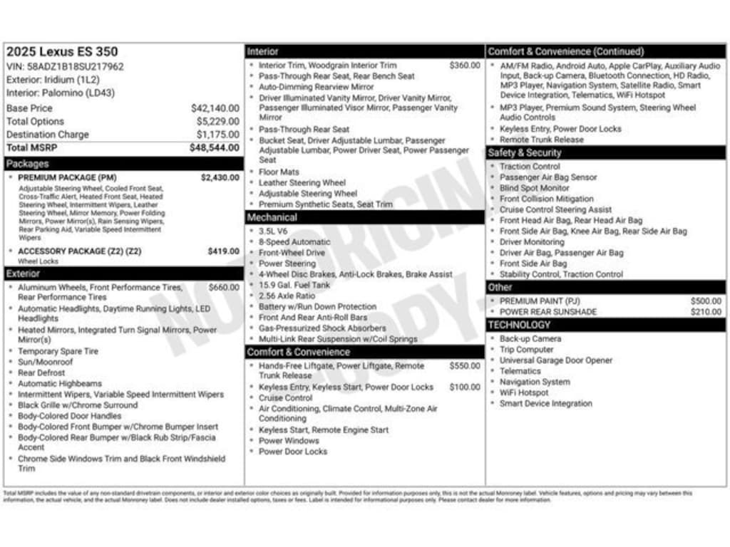 New 2025 Lexus ES 350 4-DOOR SEDAN