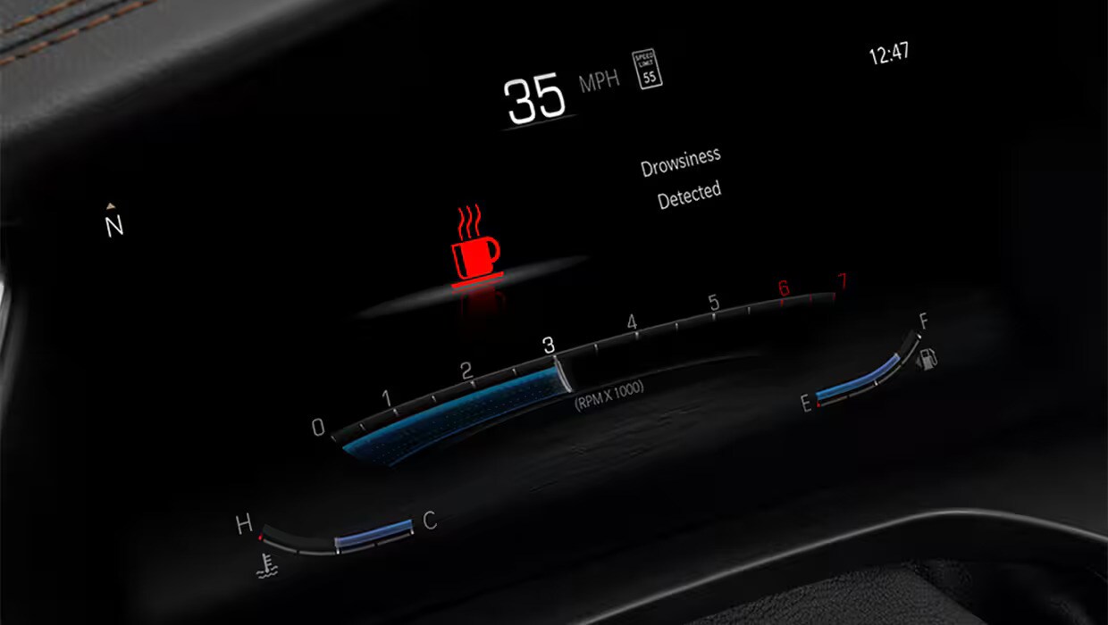 The dash board in a car.