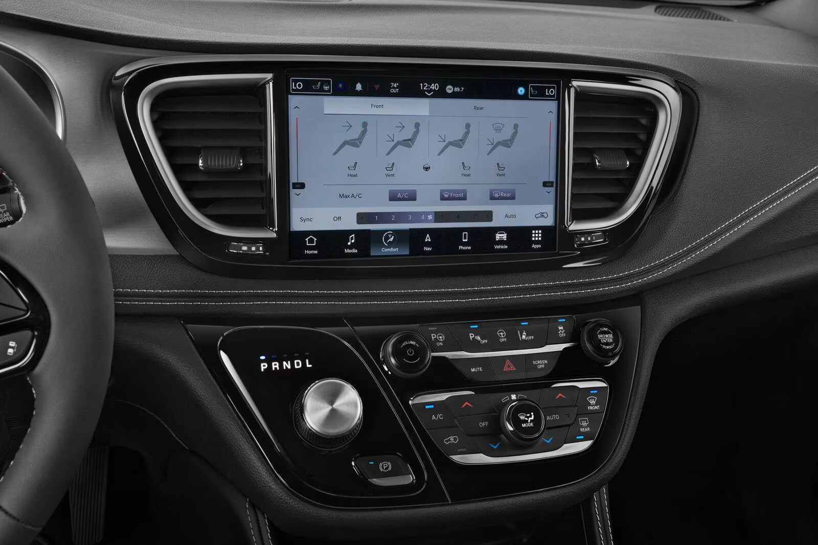 the infotainment screen on a chrysler pacifica
