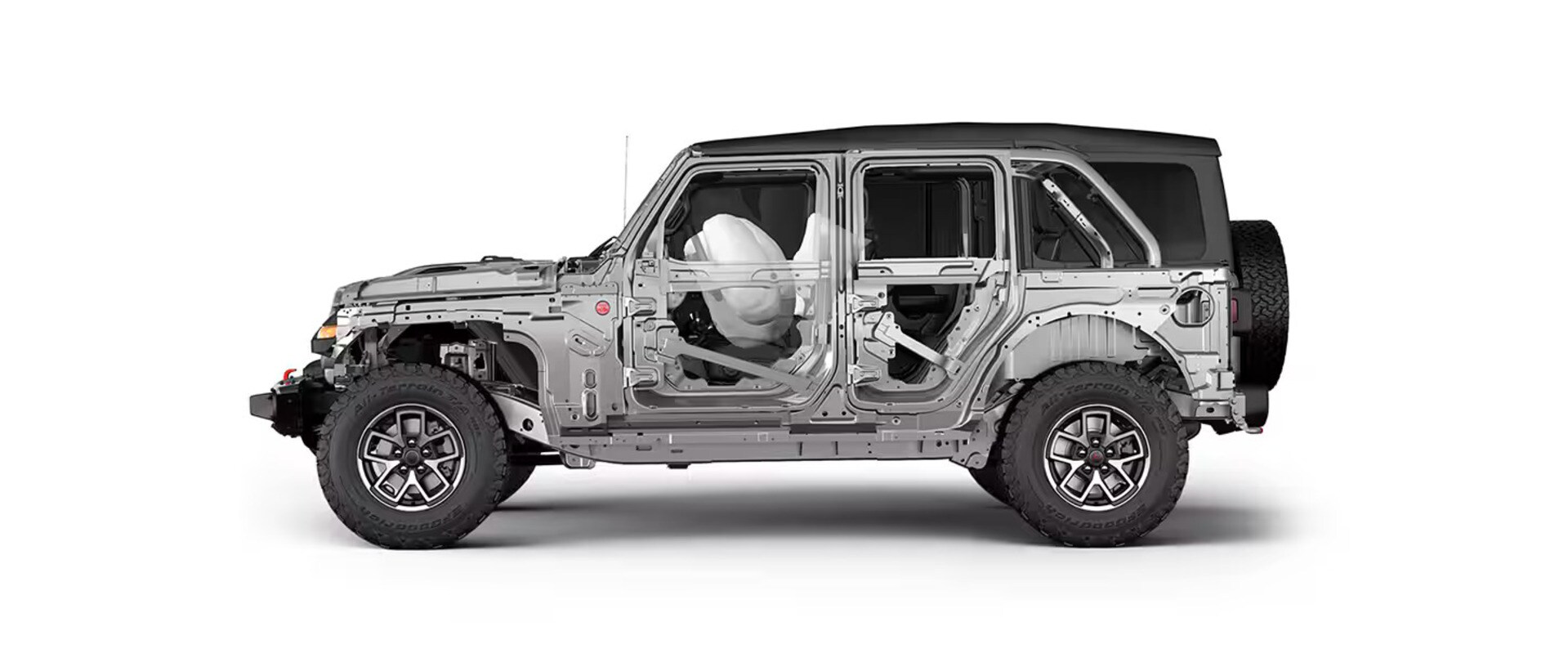The jeep wranglers safety features.