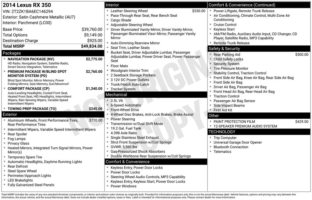 2014 Lexus RX 350 350's photo