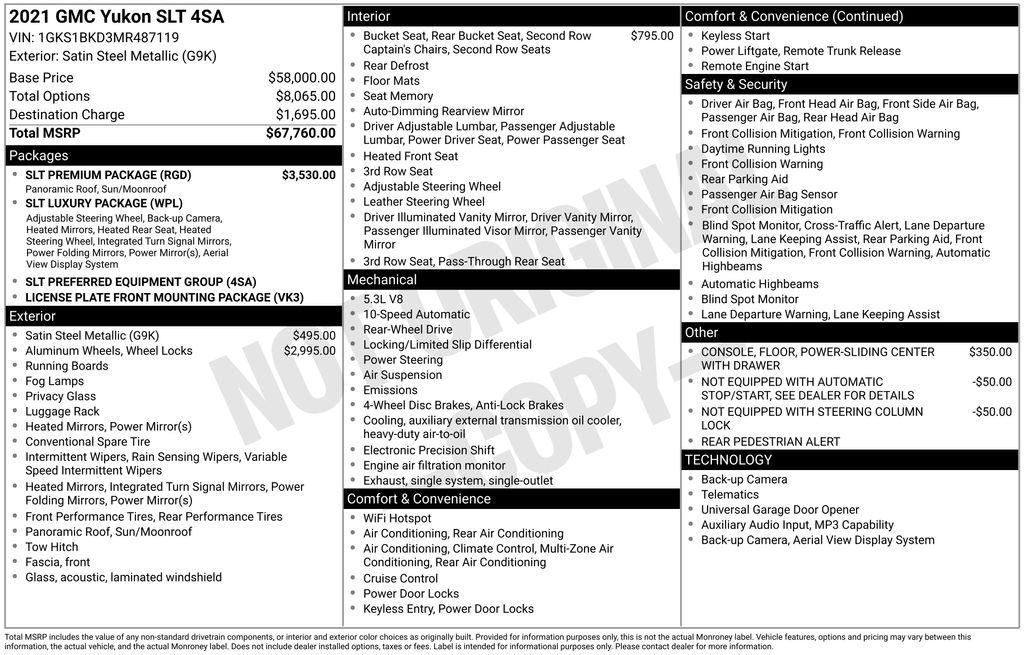 2021 GMC Yukon SLT's photo