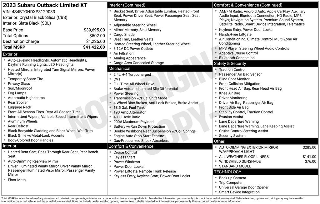 Used 2023 Subaru Outback Limited XT SUV