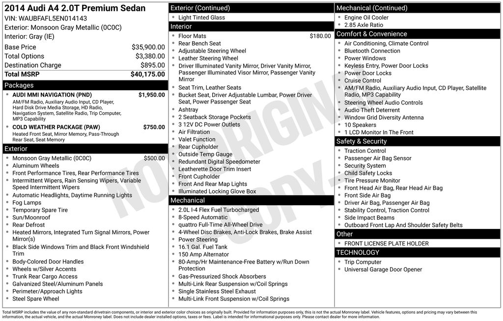 2014 Audi A4 Premium