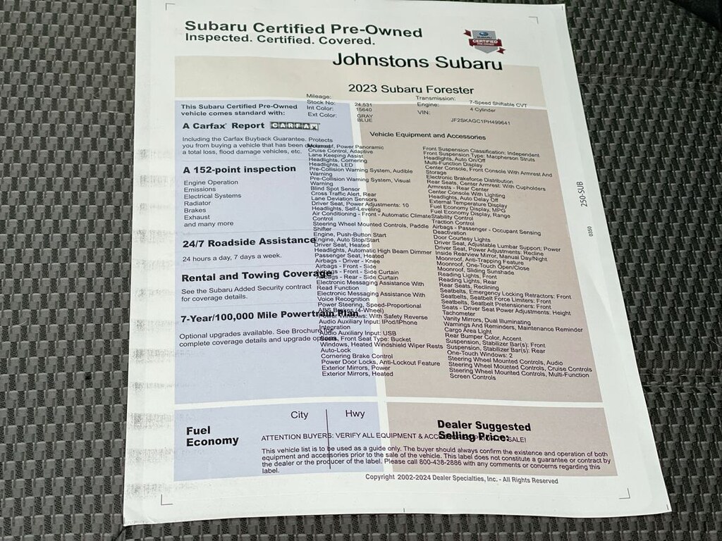 Certified 2023 Subaru Forester Sport SUV