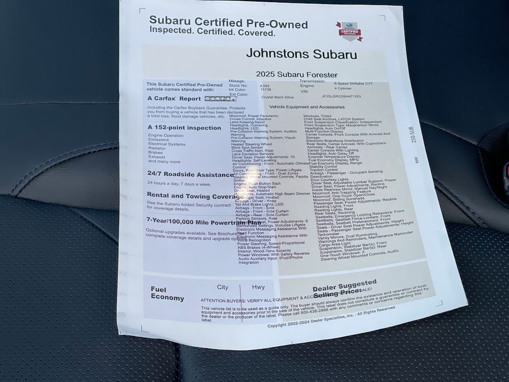 Certified 2025 Subaru Forester Limited SUV