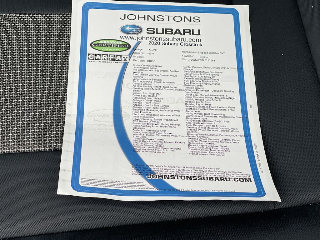 Used 2020 Subaru Crosstrek Premium SUV