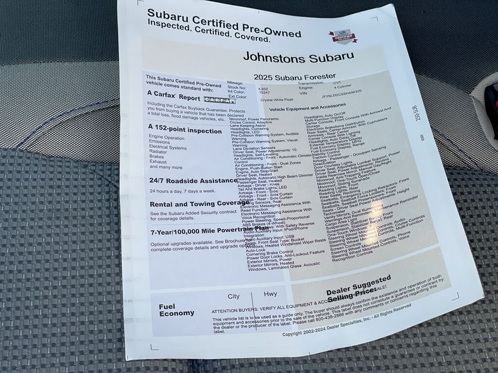 Certified 2025 Subaru Forester Premium SUV