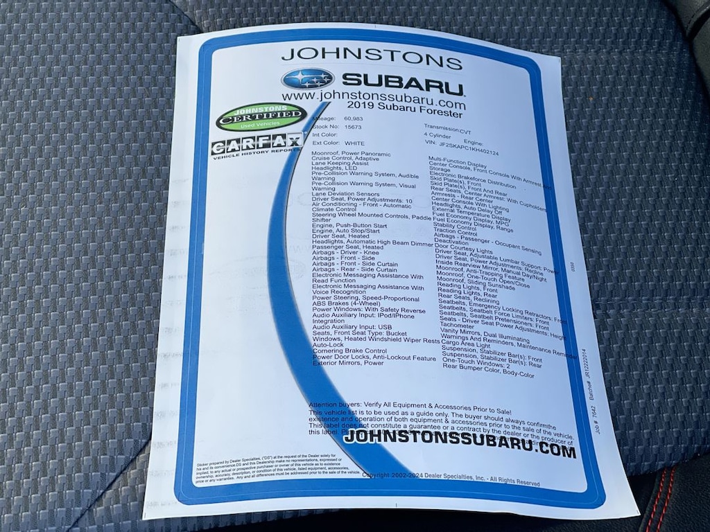 Used 2019 Subaru Forester Sport SUV