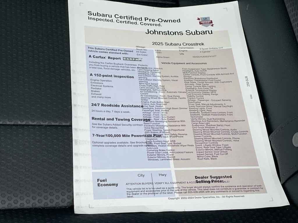 Certified 2025 Subaru Crosstrek Wilderness SUV