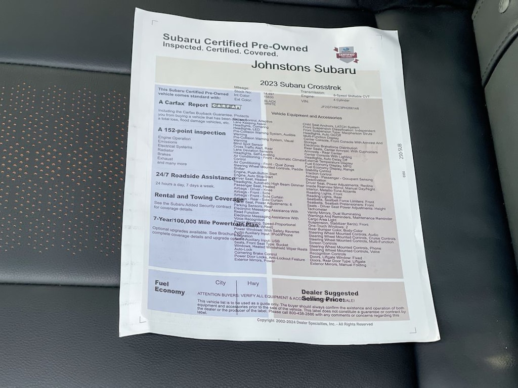 Certified 2023 Subaru Crosstrek Limited SUV