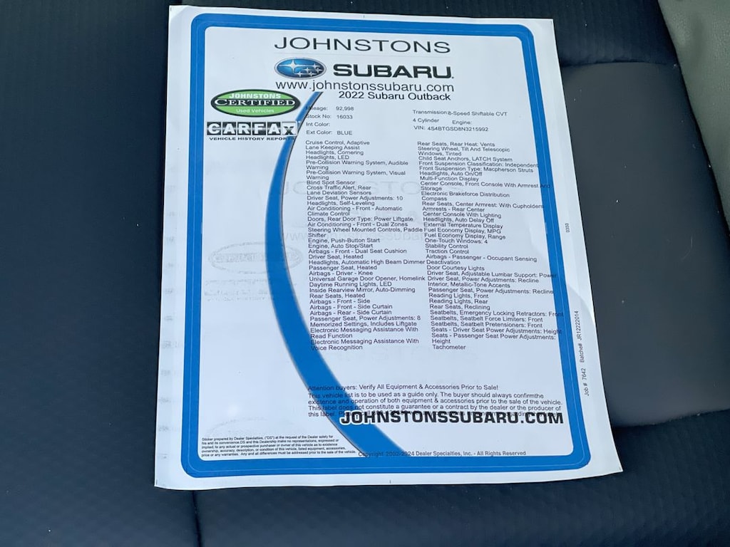 Used 2022 Subaru Outback Wilderness SUV