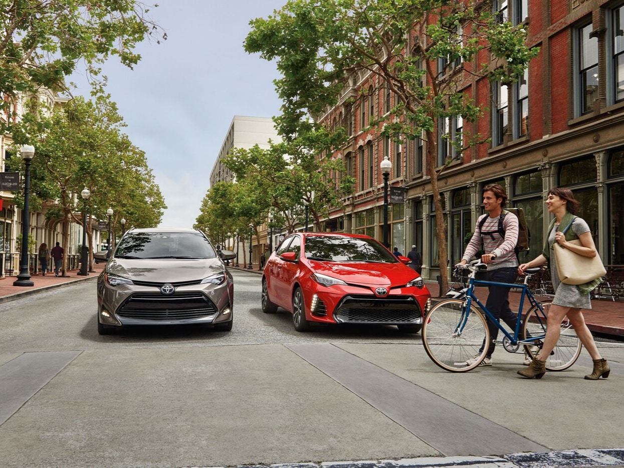 New Toyota Cars on a City Street