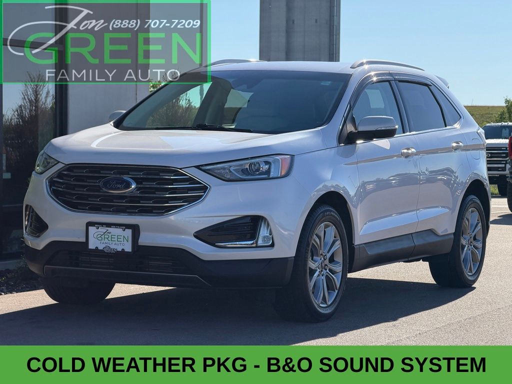 White Platinum Tri-Coat 2019 Ford Edge Titanium AWD SUV / Crossover All-Wheel Drive 8-Speed Automatic