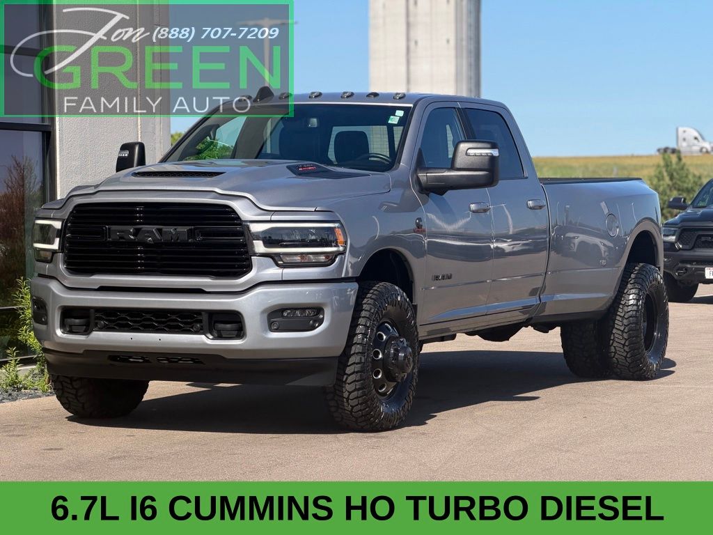 Billet Silver 2024 RAM 3500 Laramie Crew Cab LB DRW 4WD Pickup Truck Four-Wheel Drive 6-Speed Automatic