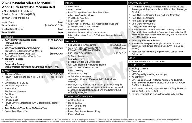 2026 Chevrolet Silverado 2500 HD Work Truck - Photo 4