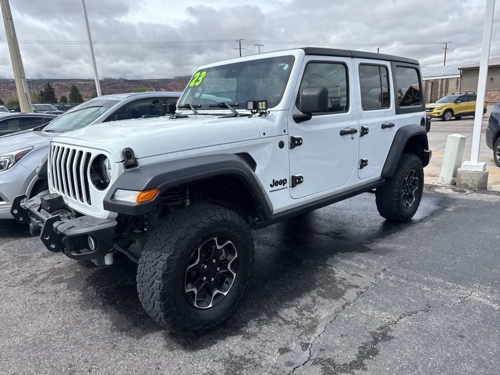 Used 2023 Jeep Wrangler 4-Door Altitude with VIN 1C4HJXDG9PW673120 for sale in Richfield, UT