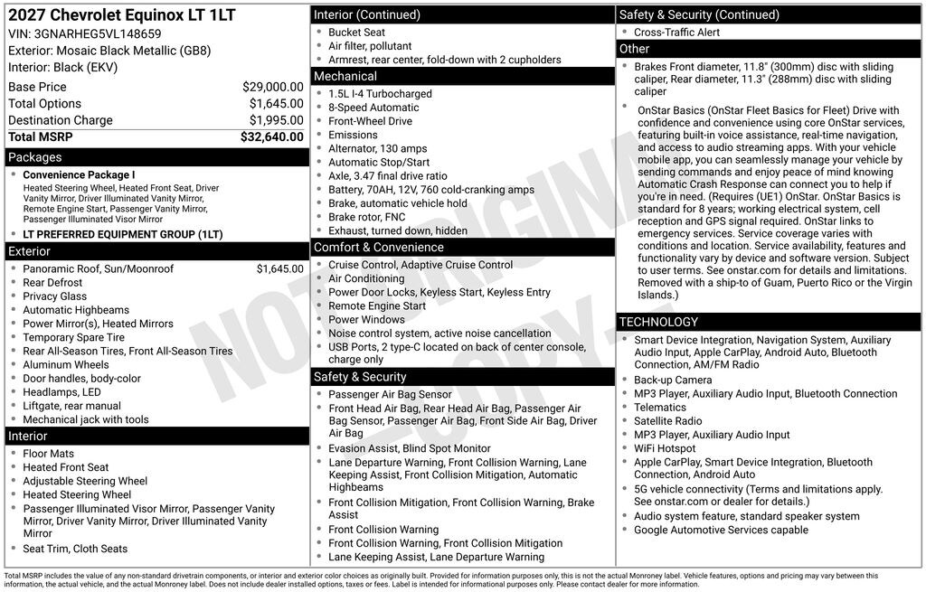 New 2027 Chevrolet Equinox LT SUV