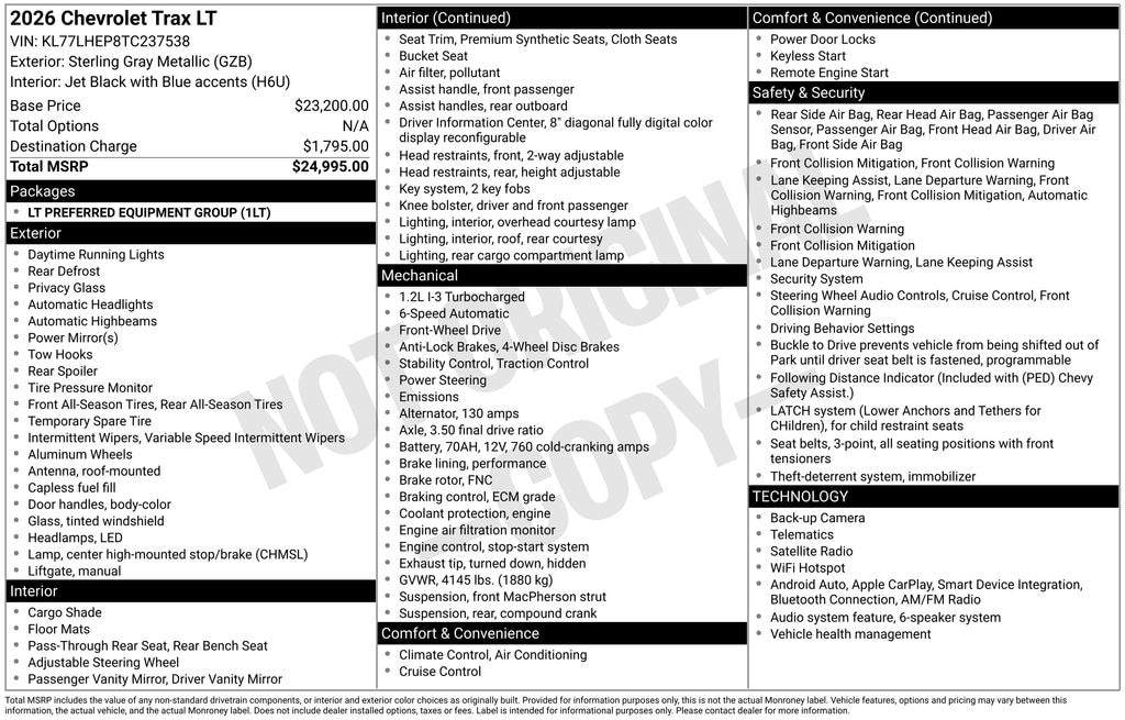 New 2026 Chevrolet Trax LT SUV