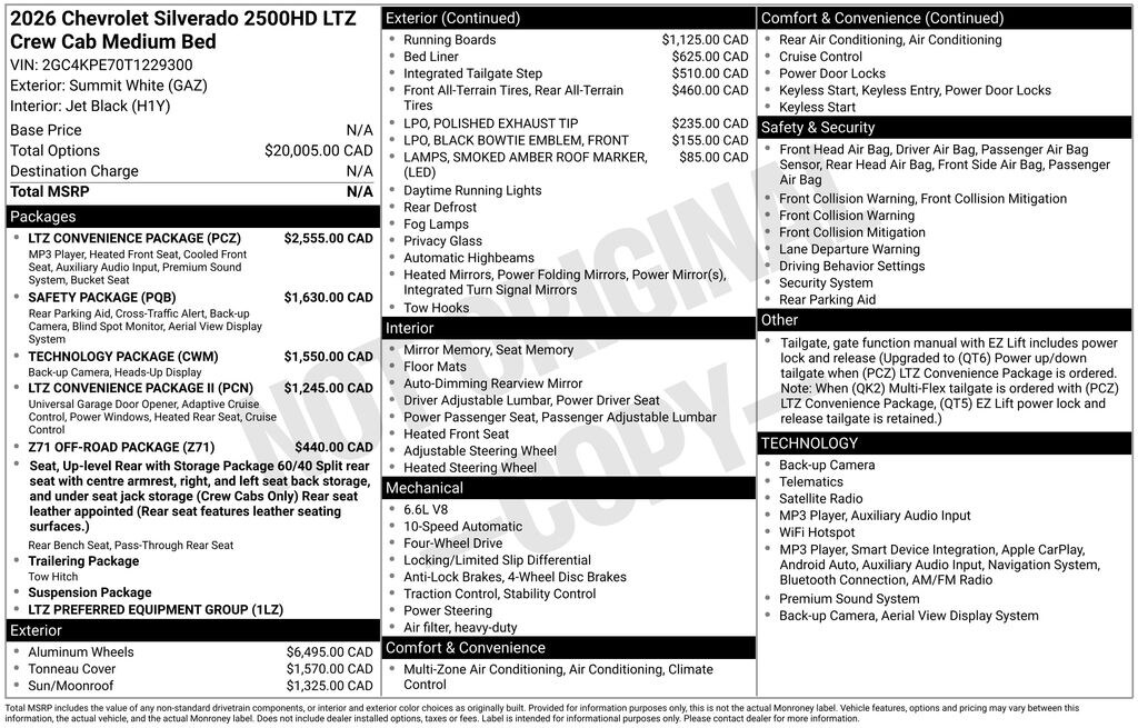New 2026 Chevrolet Silverado 2500HD LTZ Truck