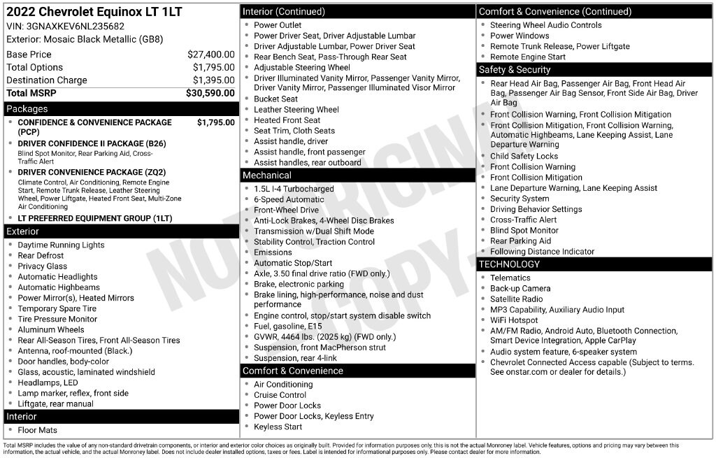 Used 2022 Chevrolet Equinox LT SUV