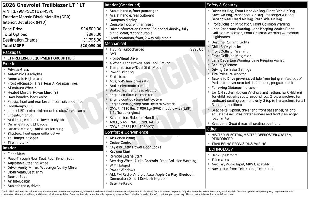 New 2026 Chevrolet Trailblazer LT SUV