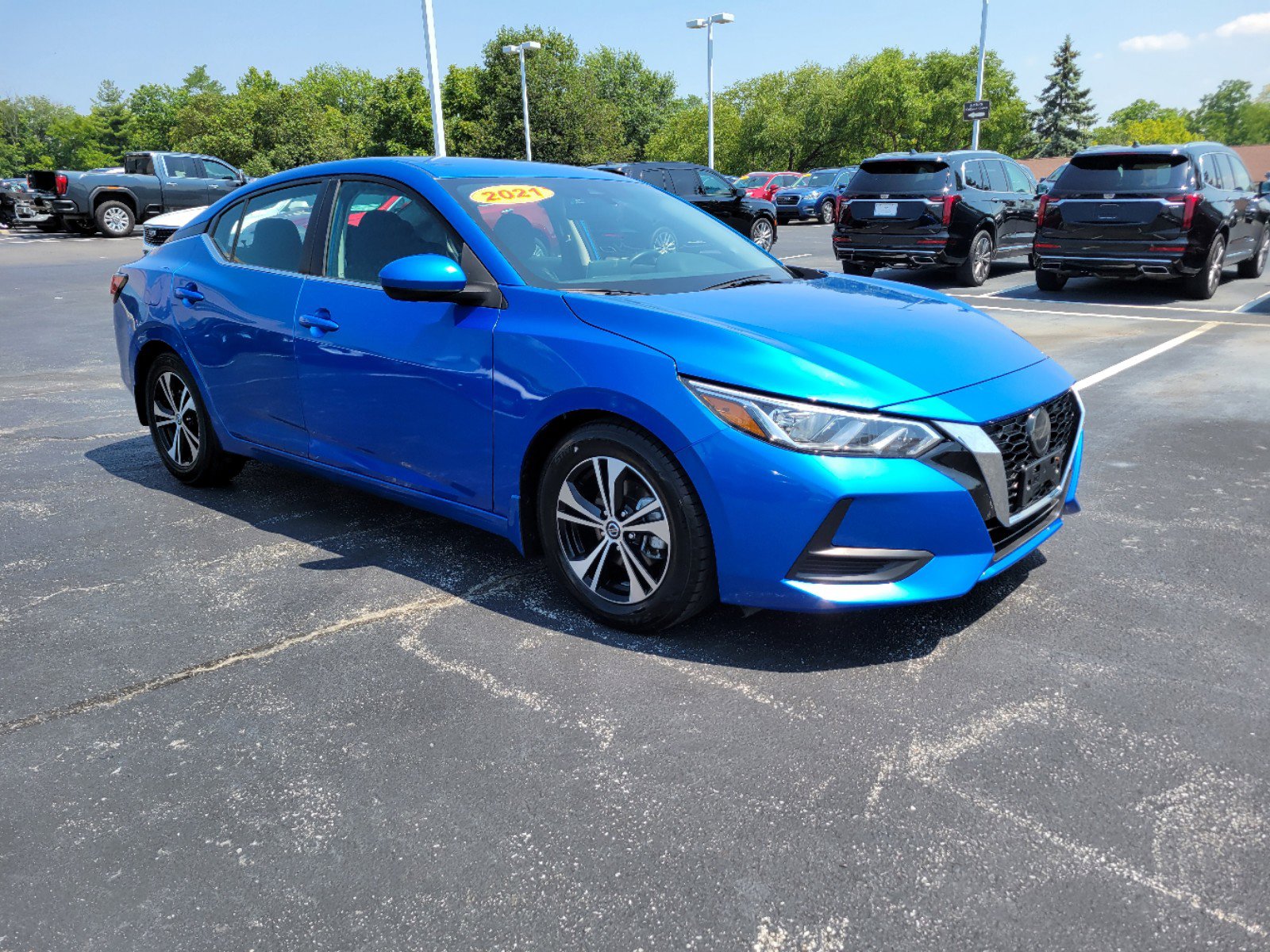 Used 2021 Nissan Sentra SV with VIN 3N1AB8CV3MY217576 for sale in Florence, KY