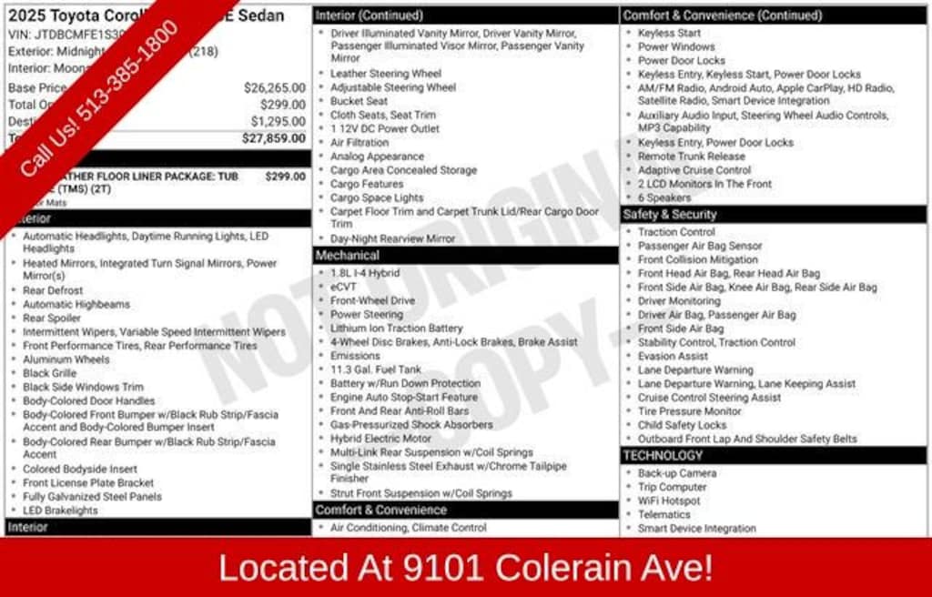 Used 2025 Toyota Corolla Hybrid SE Sedan