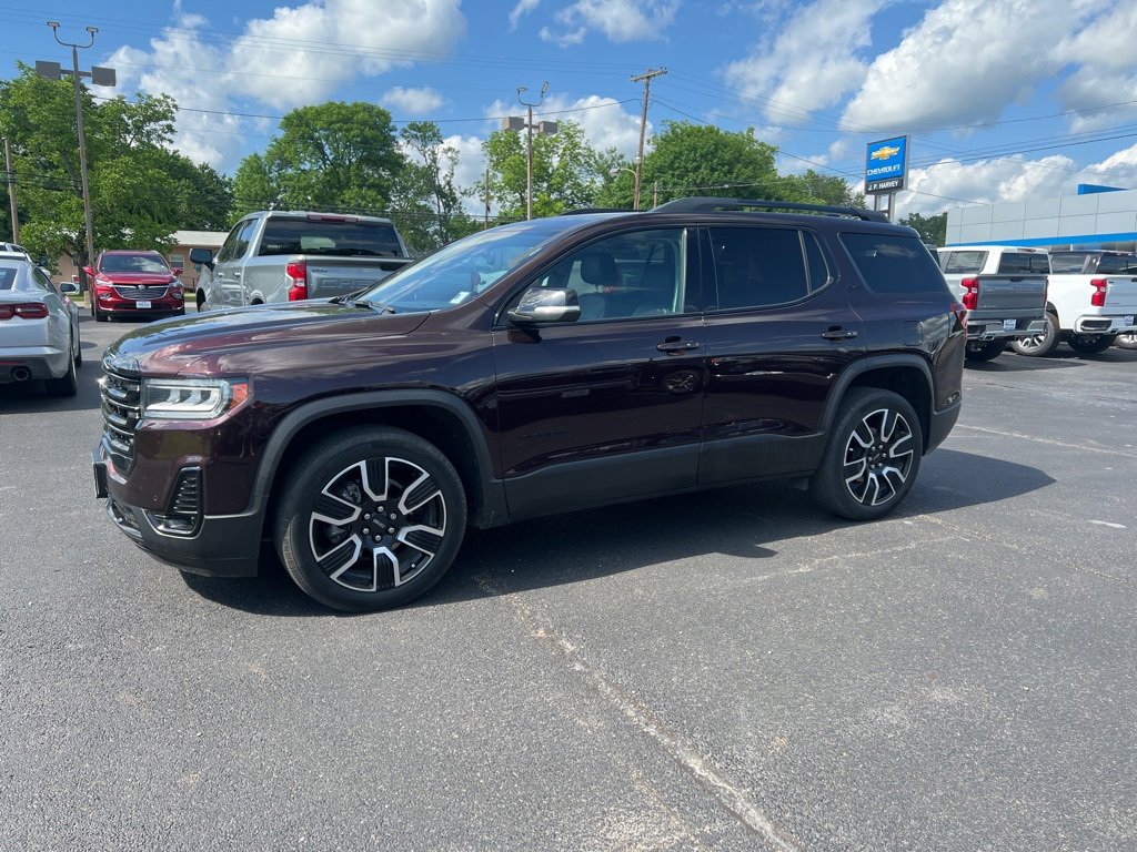 Used 2021 GMC Acadia SLT with VIN 1GKKNMLS5MZ194089 for sale in Clarksville, TX