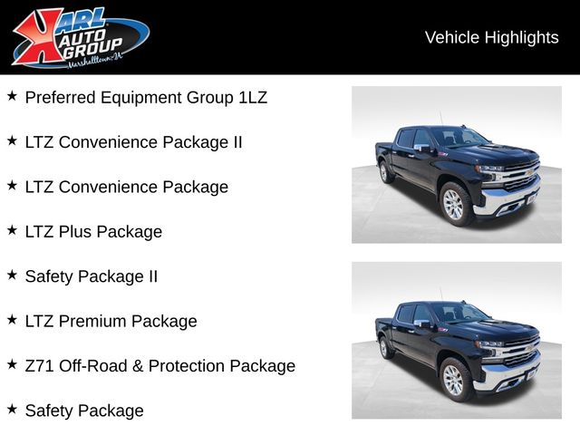Used 2021 Chevrolet Silverado 1500 LTZ with VIN 1GCUYGED5MZ319166 for sale in Marshalltown, IA