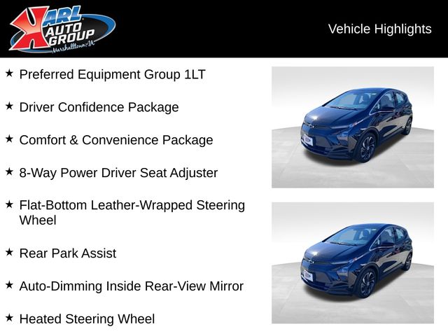 Used 2023 Chevrolet Bolt EV LT with VIN 1G1FW6S04P4192351 for sale in Marshalltown, IA
