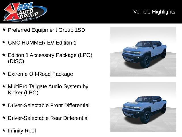 Used 2023 GMC HUMMER EV 3X with VIN 1GT40FDA4PU101598 for sale in Marshalltown, IA