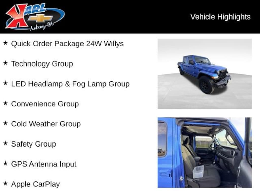 Used 2021 Jeep Gladiator Willys 4x4 Truck Crew Cab