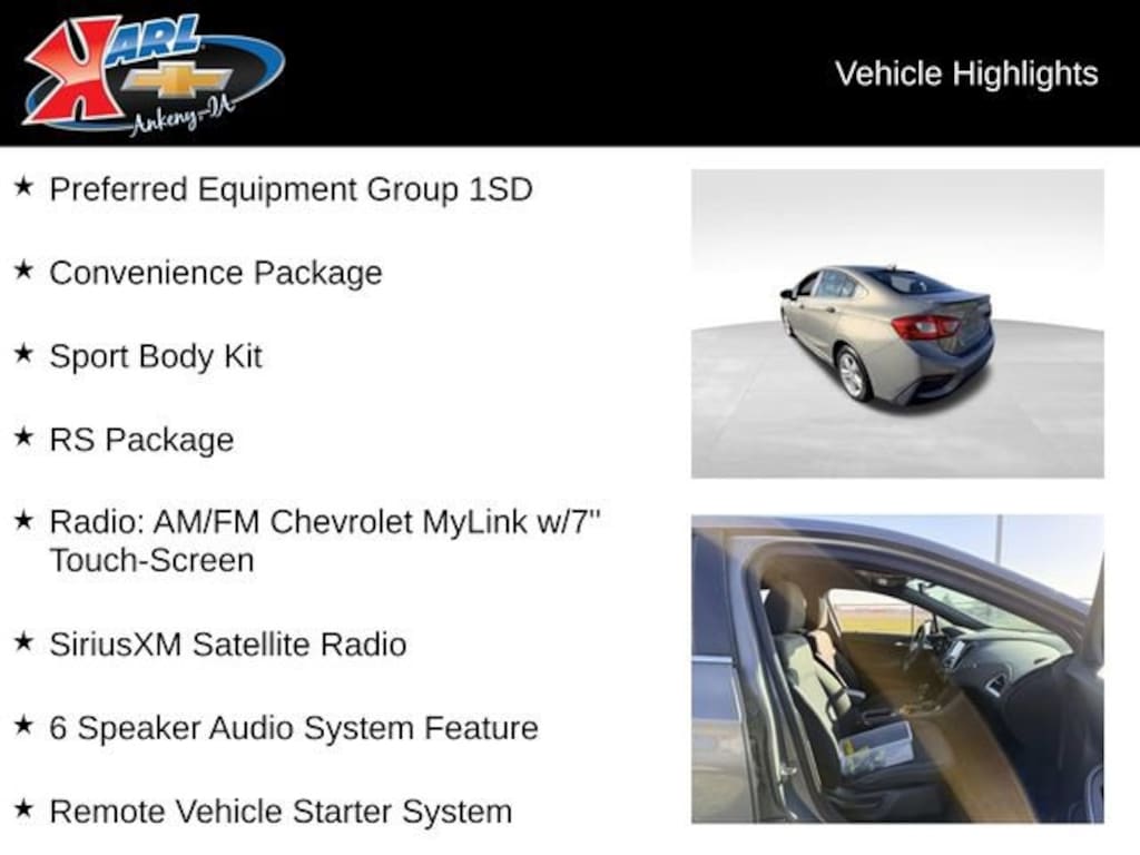 Used 2017 Chevrolet Cruze LT Car