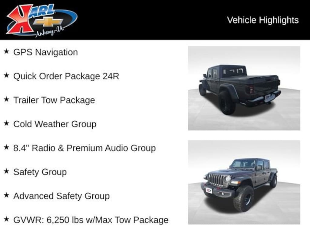 Used 2021 Jeep Gladiator Rubicon 4X4 Truck Crew Cab