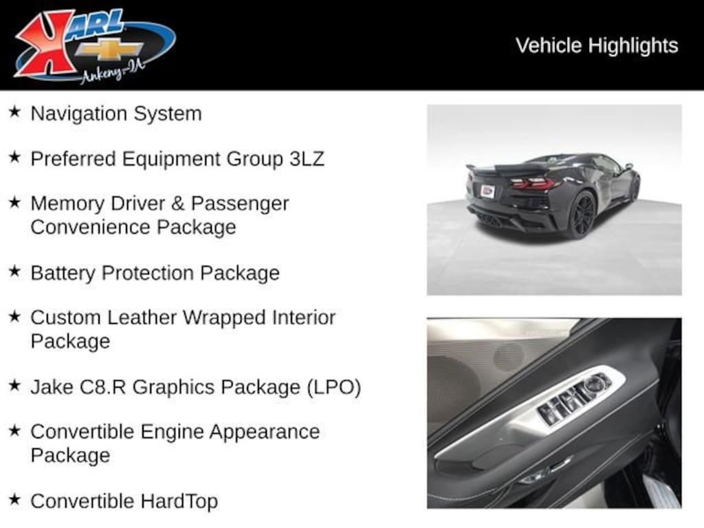 New 2026 Chevrolet Corvette Z06 3LZ Convertible