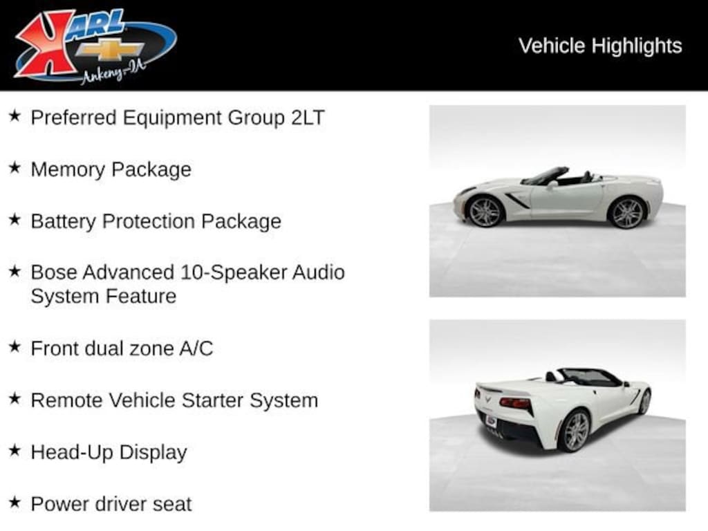 Used 2016 Chevrolet Corvette Stingray Z51 2LT Performance