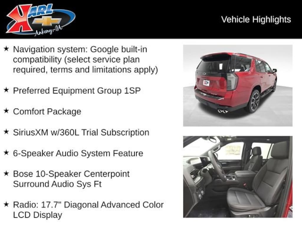 New 2026 Chevrolet Tahoe RST SUV