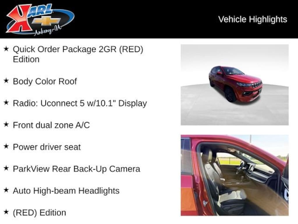 Used 2022 Jeep Compass (RED) Edition 4x4 SUV