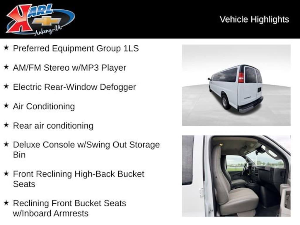 Used 2025 Chevrolet Express Passenger 1LS Van