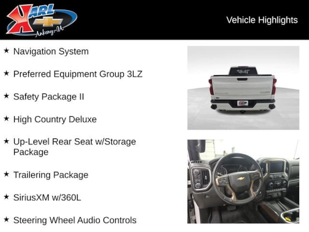Used 2021 Chevrolet Silverado 1500 High Country Truck Crew Cab