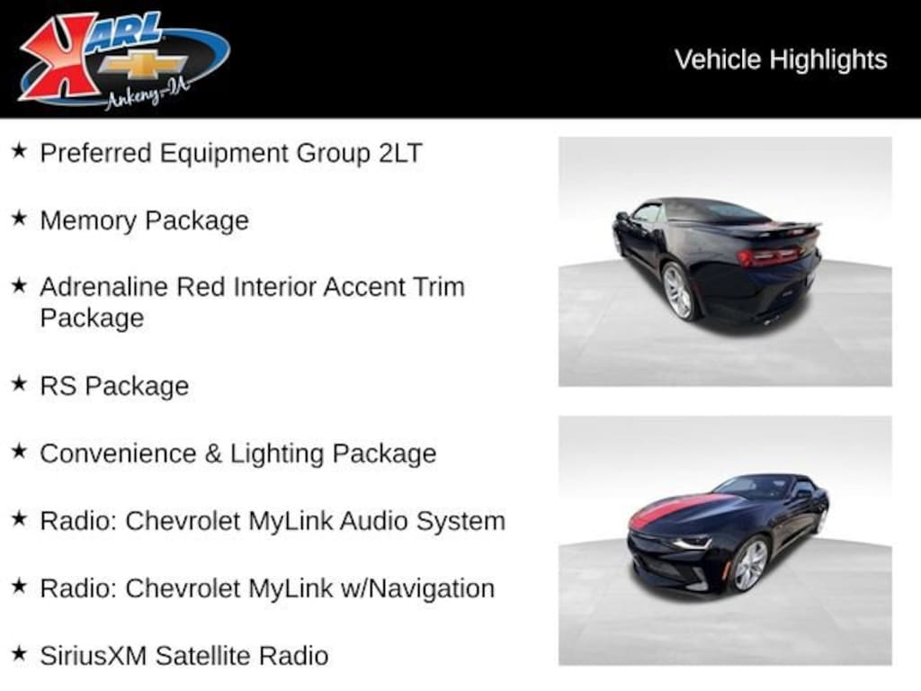 Used 2018 Chevrolet Camaro 2LT Performance