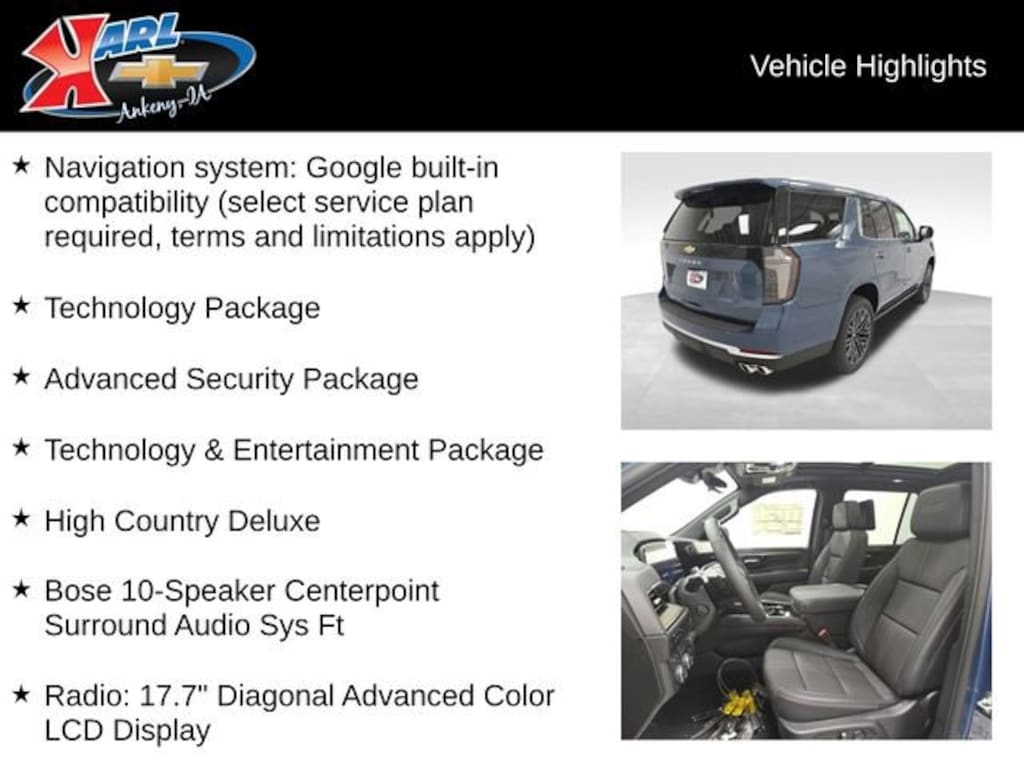 New 2026 Chevrolet Tahoe High Country SUV