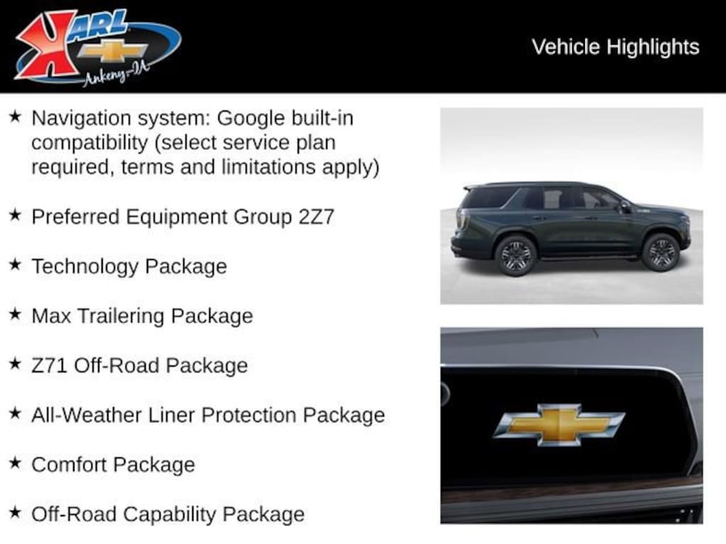New 2026 Chevrolet Tahoe Z71 SUV