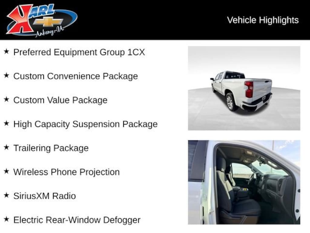 Used 2023 Chevrolet Silverado 1500 Custom Truck Crew Cab