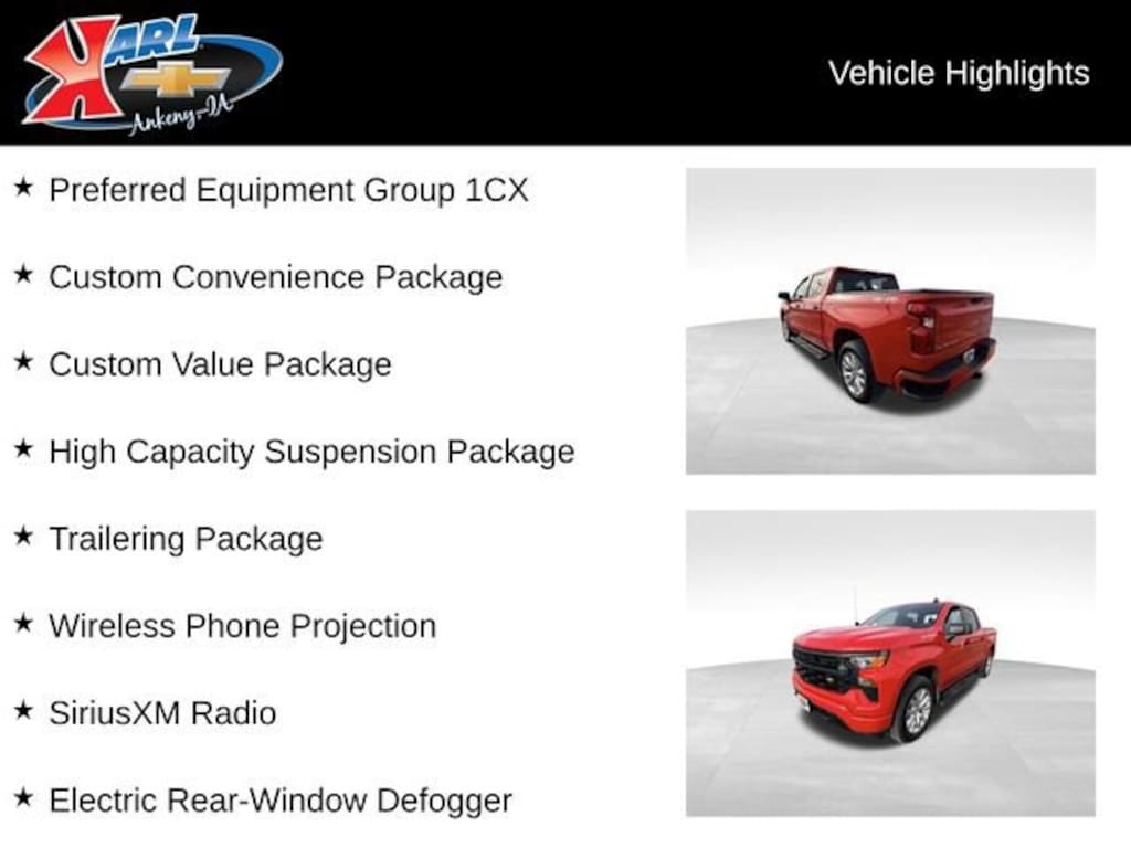 Used 2023 Chevrolet Silverado 1500 Custom Truck Crew Cab