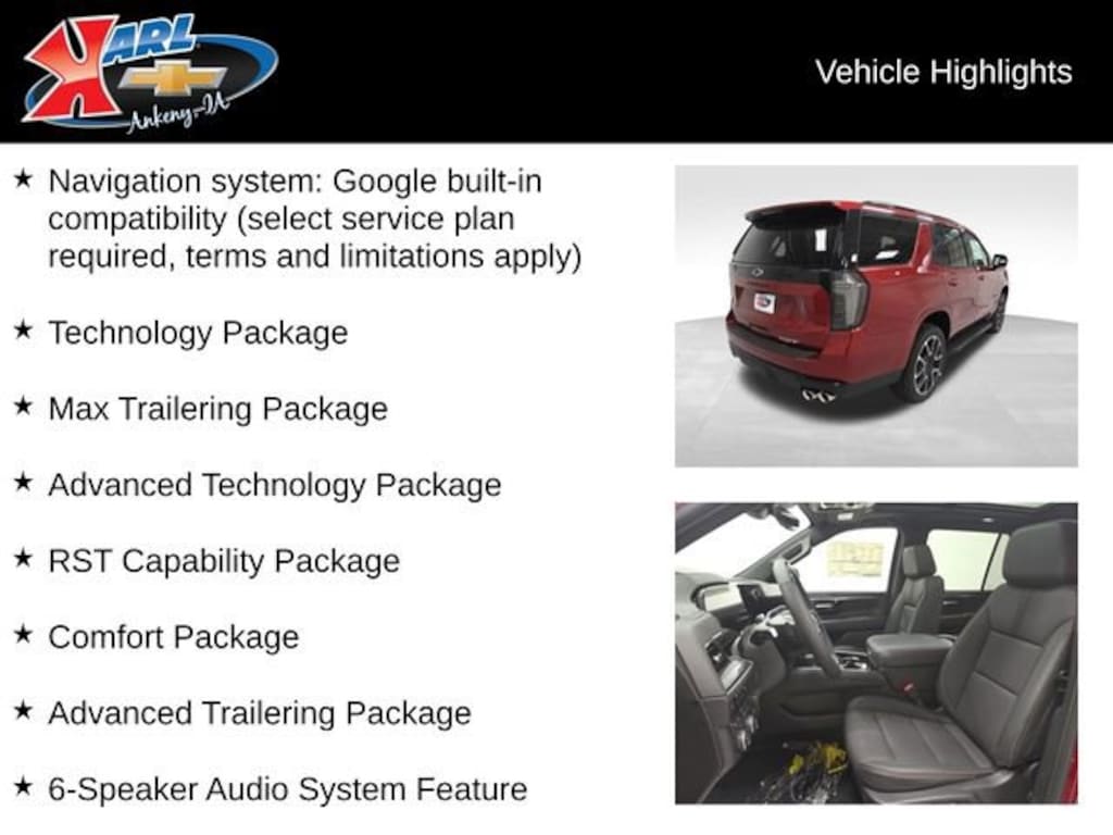 New 2026 Chevrolet Tahoe RST SUV